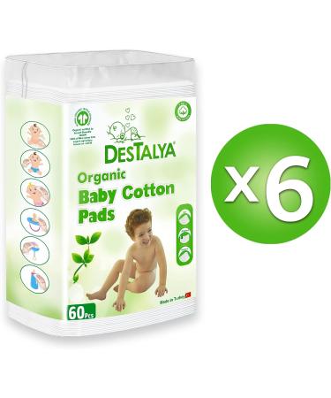DESTALYA Organic Cotton Pads for Diaper Change & Makeup Removal - 360 Large Disposable Squares for Sensitive Skin - Soft Cleansing Wipes for Personal Care - Buy Online on SooperMarket.com
