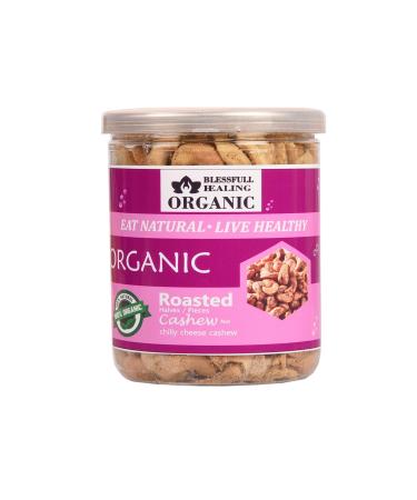 Blessfull Healing Organic Natural Vegan Chilly Cheese Roasted Halves/Pieces Cashew Nuts Crunchy Kaju 250 Gram