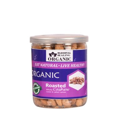 Blessfull Healing Organic Natural Vegan Roastad & Salted Roasted Whole Cashew Nuts Crunchy Kaju 300 Gram
