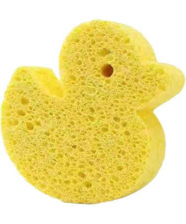 Visiblurry Bath Sponge for Kids | Soft Wood Pulp Sponge Body Wash Scrubber | Shower Sponge Dead Skin Remover Cute Shower Brush Bath Supplies for Toddler Kids Baby Yellow - Buy Online on SooperMarket.com