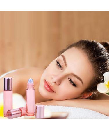 Alledomain 10Pcs 10ml Essential Oil Roller Bottles Refillable Transparent Rose Gold Glass Roll on Bottles Clear Roll Bottles with Stainless Balls & Rose Gold Cap Include Label Dropper & Opener Color 1 - Buy Online on SooperMarket.com