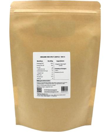 Organic Red Split Lentils - High Fibre High Protein No Additives No Preservatives Raw Vegan GMO-Free Certified Organic - Perfect for Soups Curries - Thames Organic 500g 500 g (Pack of 1) - Buy Online on SooperMarket.com