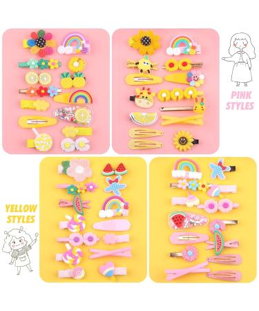 Colorful 56-Piece Hair Clips Set for Girls - Rainbow Sweets & Flower Designs | Perfect Hair Jewelry for Toddlers & Teens - Buy Online on SooperMarket.com