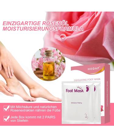 Buy SDSM Foot Mask for Hard Skin - 2 Pairs of Peeling Socks for Dead Skin & Cracked Heels - Plant-Based Moisturizing Formula for Baby Soft Feet (Rose) - International Shipping Available - Buy Online on SooperMarket.com