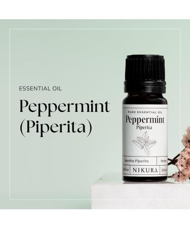 Nikura Peppermint Essential Oil 50ml - 100% Pure Natural Oil for Hair Care, Spider Repellent, and Energy Boost - Vegan & UK Made - Buy Online on SooperMarket.com