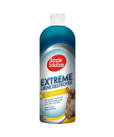 Simple Solution Urine Destroyer Enzymatic Cleaner | Pet Stain and Odor Remover with 2X Pro-Bacteria Cleaning Power 32 oz Easy Pour - Extreme