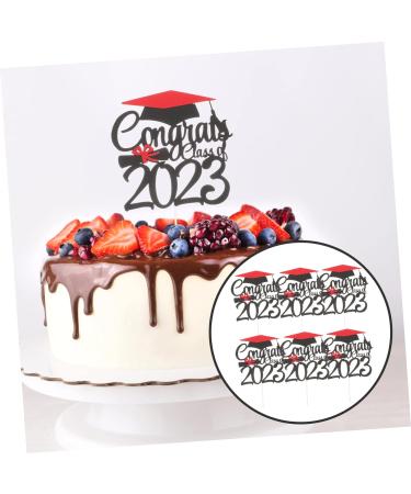 Warmhm 6pcs 2023 2023 Cake Strips Graduation 2023 Purple Class of 2023 Decorations Graduation Cap Graduation Decorations Class of 2023 Fruit Picks Paper Cup Cake Supplies Glitter Paper Red 15.1x14cm - Buy Online on SooperMarket.com