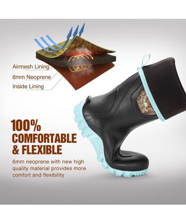 TIDEWE Women's Multi-Season Waterproof Rubber Boots - Pink & Green, Size 8 - Buy Online on SooperMarket.com