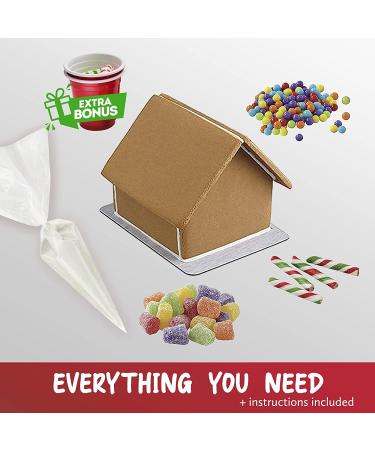 BIG Pre-Baked & Pre-Assembled Gingerbread House Kit - Christmas Fun Activity with Cookies, Candies, Icing, and Candy Cups Included - Buy Online on SooperMarket.com