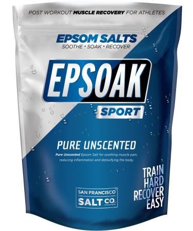 Epsoak SPORT Epsom Salt for Athletes - PURE UNSCENTED Magnesium Sulfate (5lb Bulk Bag)