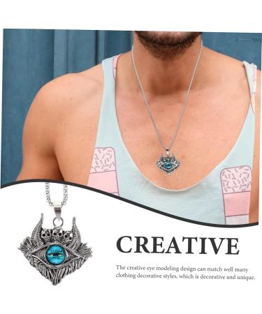 EXCEART Devil Eye Necklace Skull Necklace Ladies Men's Evil Eye Clavicle Chain Steampunk Necklace Women Clavicle Pendant Necklace Decor Stainless Steel Neck Chain Metal Man - Buy Online on SooperMarket.com
