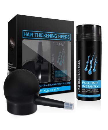 Hair Building Fibers Professional Quality Fibre Hair Powder Spray Hair Fibres Dark Brown Hair Loss Concealer for Men and Women for Bald Spots & Thinning Hair(Dark Brown Set)