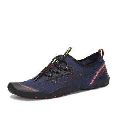 Kararao Mens Womens Water Shoes Quick Dry Swim Shoes Beach Shoes Pool Surfing Aqua Sports 10.5 Women/8.5 Men A43 Deep Blue