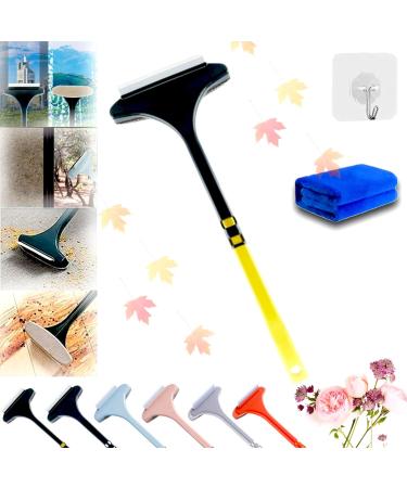 LONGLUAN 2 in 1 Mesh Cleaner Brush 2 in 1 Window Mesh Cleaning Brush Multi-functional Sponge and Mesh Cleaning Tool 2 in 1 Mesh Cleaner Brush Can Also Serve as a Window Scraper (Yellow)