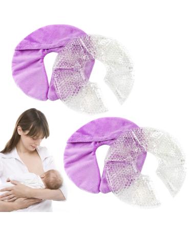 Breast Therapy Ice Pack, Breastfeeding Gel Pad, Nursing Pain Relief for Mastitis, Nipple Pain Relief Breastfeeding, plugged ducts, Lactation Pain, Engorgement and Mastitis (Purple)