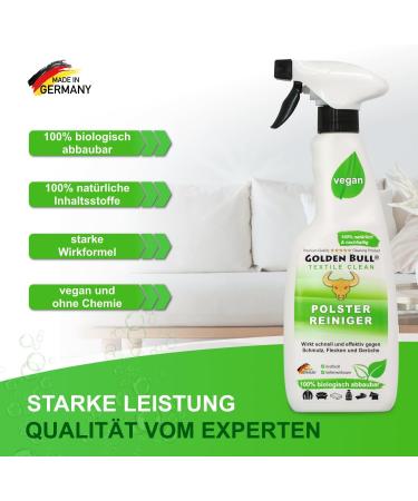Golden Bull Upholstery Cleaner - Vegan Chemical-Free Stain Remover for Sofa & Auto - 500ml Natural Upholstered Furniture & Car Seat Cleaner - Buy Online on SooperMarket.com
