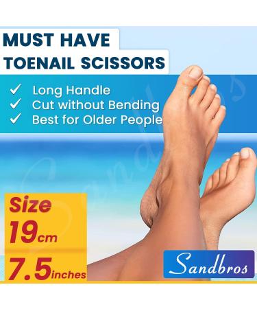 Long Handled Toenail Clippers for Thick Nails 7.5" Angled Tip Long Handled Nail Scissors for Toenails Heavy Duty Long Handled Toenail Scissors for Thick Nails Podiatry Tools for Elderly Back Pain - Buy Online on SooperMarket.com