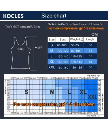 KOCLES Men's Compression Tank Top Body Shaper Vest - Abs Slimming Gym Shirt (Black, Medium) - Buy Online on SooperMarket.com