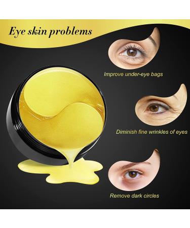 24K Gold Eye Masks - Collagen Under Eye Treatment Patches for Puffy Eyes, Dark Circles, Anti-Wrinkle - 30 Pairs - Buy Online on SooperMarket.com