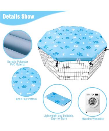KOOLTAIL 24 Dog Playpen Cover - Indoor/Outdoor Sun/Rain Proof Kennel Shade | Blue | 8 Panels - Buy Online on SooperMarket.com