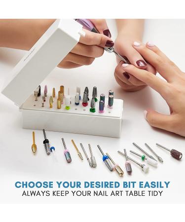 Makartt Nail Drill Bits Holder - 30 Holes Manicure Tools Organizer Stand (White) - Buy Online on SooperMarket.com