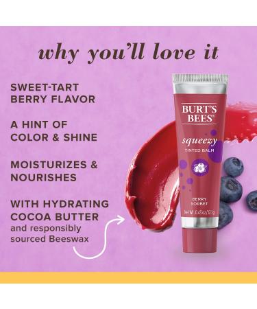 Buy Burt's Bees 100% Natural Squeezy Tinted Lip Balm - Berry Sorbet 0.43 Oz | International Shipping Available - Buy Online on SooperMarket.com