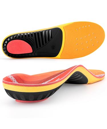 TOPSOLE Orthotic Insoles Plantar Fasciitis Arch Support Inserts Orthopedic Insoles Relieve Flat Feet High Arch Metatarsalgia Foot Pain Shock Absorption Comfort Work Boot Shoe Insoles for Men Women UK-8-27cm(10.6in) Top272-red