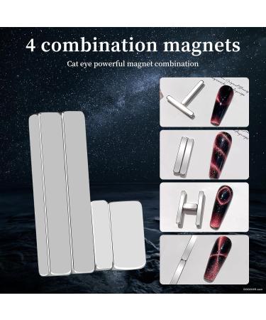 Cat Eye Nail Magnet Set - 5 Pcs Double Ended Strong Magnets for 3D Gel Polish | DIY & Salon Use - Buy Online on SooperMarket.com