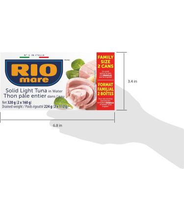 Rio Mare - Solid Light Tuna in Water - Canned Tuna in Water High in Protein Ready to Eat Snack - 160g (2 Cans) 320 g (Pack of 1) - Buy Online on SooperMarket.com
