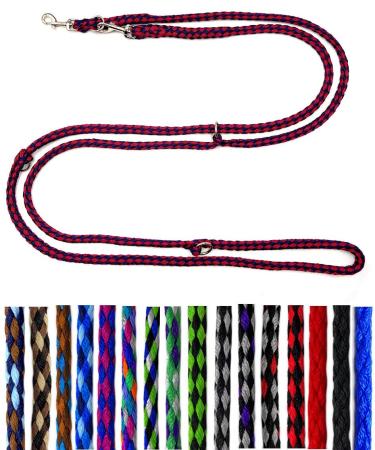 Dog linen small dogs up to 15 kg / double linen 4-way adjustable 2.40m / 2.80m / 3.50m guiding leash very light & robust (2.80m 4 times adjustable Montana (Bordeaux-Maineblau)) 2.80m 4 timesAdjustable Montana (Bordeaux-Maineblau)