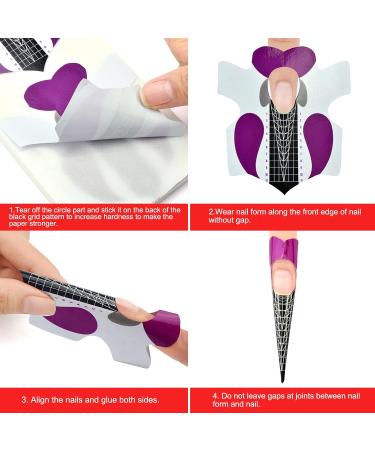 100Pcs Professional Stiletto Nail Forms | Nail Extension Guide | Self-Adhesive Sticker | HJ-NTF037 - Pack of 1 - Buy Online on SooperMarket.com