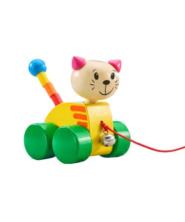 Selecta 62035 Tinka pull-along cat push and pull toy made of wood 12 cm 12 cm Single