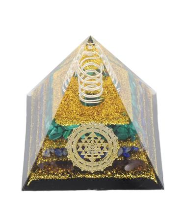 Energy Generator Orgone Pyramid Crystal Pyramid Home Desktop Decoration Trigger Calmness Enhance Spiritual Consciousness for Inner Peace and Healing