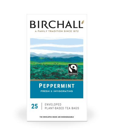 Birchall Tea Bags Peppermint Tea Gift Set Caffeine Free Tea Bursting with Full Flavour Perfect Vegan Gifts 25 Enveloped Plant-Based Tea Bags 25 Count (Pack of 1)