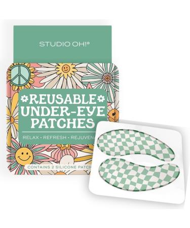 Studio Oh! Reusable Under-Eye Patches Puffy Eyes Treatment and Under Eye Masks Skincare 100% Silicone Eye Patches Pairs with Favorite Serums or Creams Beamin' Blooms