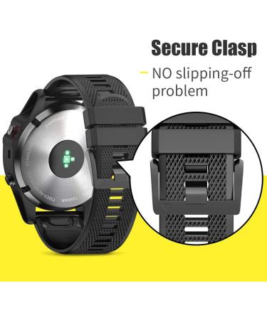 ANCOOL 22mm Soft Silicone Watch Band Replacement for Garmin Fenix 5/6/7 - Easy Fit, Black - Buy Online on SooperMarket.com