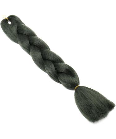 Braiding Hair Extensions Jumbo Braid Hair 24 Inch 1pc High Temperature Synthetic Fiber Hair Extension Army Green for Women - Buy Online on SooperMarket.com