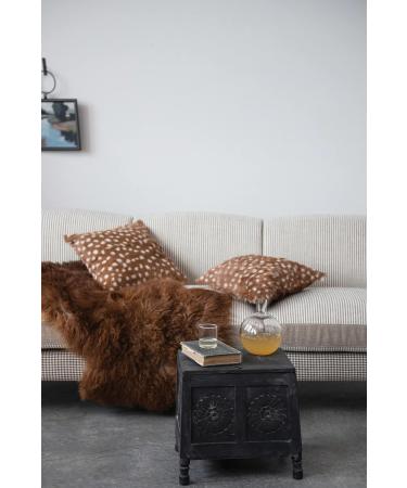 Creative Co-Op Goat Fur Cushion Pillow - Soft Brown & White Accent Pillow for Stylish Home Decor - Buy Online on SooperMarket.com