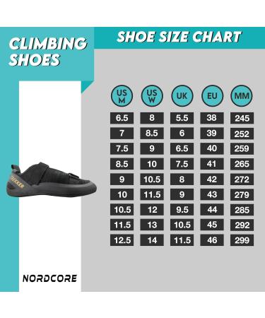 Northcore Climbing Shoes - Lightweight Breathable Men & Women Hiking Shoes - Non-Slip Double Strap Closure Tight-Fitting 44 EU Black - Buy Online on SooperMarket.com
