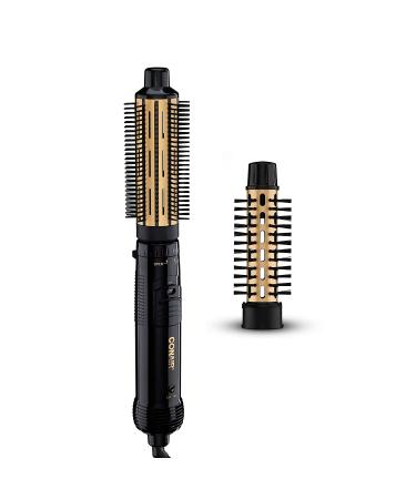 Conair 2-in-1 Hot Air Brush and Curling Comb, Hair Styling Tools & Appliances, Black/Gold