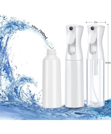 Reditbone 10oz Hair Spray Bottles - Empty Pressurized Mister for Styling, Skin Care, Plants & Cleaning - Fine Mist, Refillable (White+Transparent) - Buy Online on SooperMarket.com