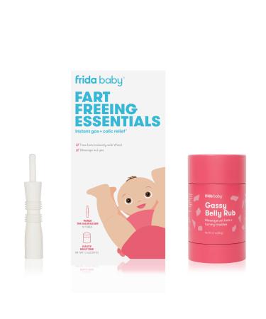 FridaBaby Fart Freeing Essentials | Includes Windi and Gassy Belly Rub for Safe, Natural, and Instant Gas and Colic Relief for Infants and Babies