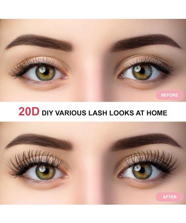 LYMYBETY Cluster Lashes - DIY Eyelash Extensions Mix 9-16mm Length 20+40-D-0.07 D Curl - 1 Count Pack - Buy Online on SooperMarket.com