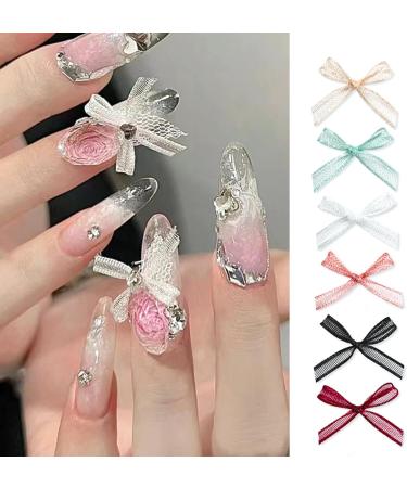 10x/Set Organza Bowknot Nail Black White Nails Art Nails Art Decoration Nail Supplies For Salons 10x Nail Nails Art Champagne Organza Bowknot Nail Multi-Color - Buy Online on SooperMarket.com