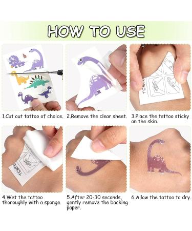 Glow in the Dark Dinosaur Temporary Tattoos - Easy to Use and Choose Your Favorite Design - Buy Online on SooperMarket.com