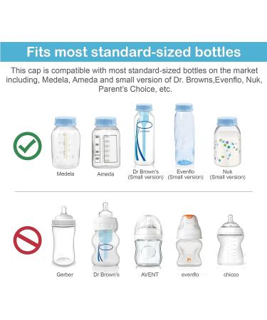 Maymom Solid Lids with Sealing Ring for Standard Bottles - Compatible with Medela, Ameda, Nuk, Playtex, Gerber, Lifefactory - 8pc Set (Blue) - Buy Online on SooperMarket.com