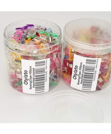 Otylzto Sewing Clips 100 Pcs with Plastic Box - Premium Quilting Clips for Crafts - Assorted Colors Crafting Tools - Buy Online on SooperMarket.com