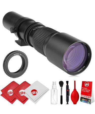 Opteka 500mm f/8 Manual Preset Telephoto Lens for Canon EOS 80D, 77D, 70D, 60D, 7D, 6D, 5D, 5Ds, Rebel T7i, T7s, T6i, T6s, T5i, T5, T4i, T3i, T3, T2i, T1i, SL2 and SL1 Digital SLR Cameras