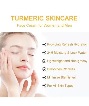Turmeric Face Cream - Natural Moisturizer for Face & Body | Anti-Aging Turmeric Facial Cream for All Skin Types - Smooths Fine Lines & Wrinkles - Buy Online on SooperMarket.com