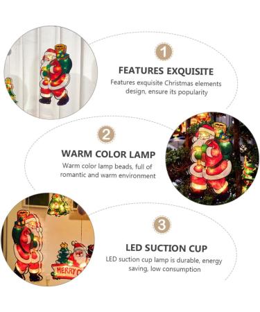 GANAZONO Santa Claus Figurine 1Pc Christmas Santa Claus Suction Cup Lamp Showcase LED Light Festival Supply Santa Claus Lamp - Buy Online on SooperMarket.com